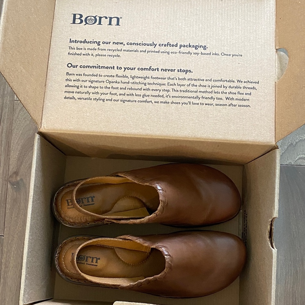 Born Tan Leather Casual Slip-Ons